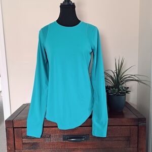 Sage Collective Active Top Teal Blue Women's Small Long Sleeve Tee Workout